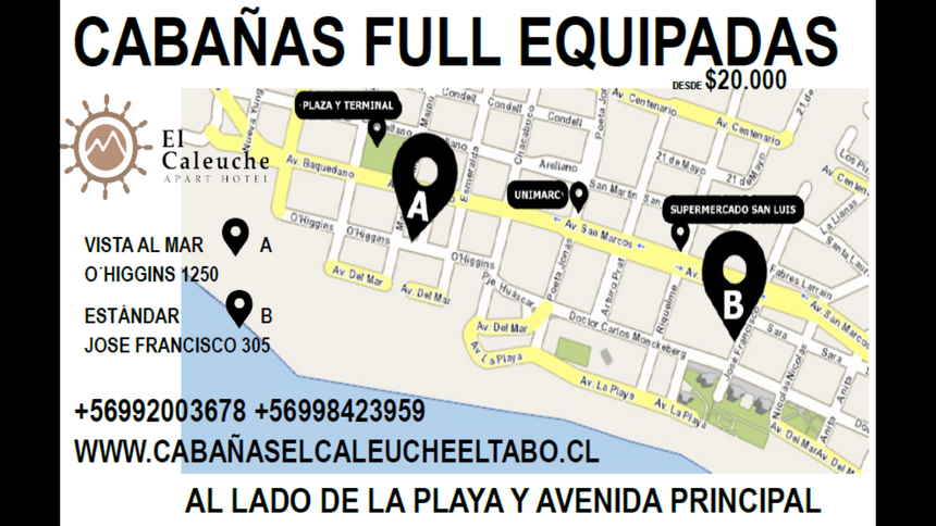 Fotografía 2 de Cabañas full equipadas, vista al mar y estíndar, desde $20.000 en El Tabo, Valparaiso