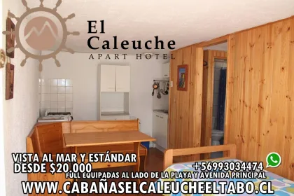 Cabañas full equipadas, vista al mar y estíndar, desde $20.000 en El Tabo, Valparaiso